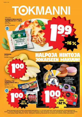 Tokmanni tarjoukset  - 14.03.2022 - 16.03.2022.