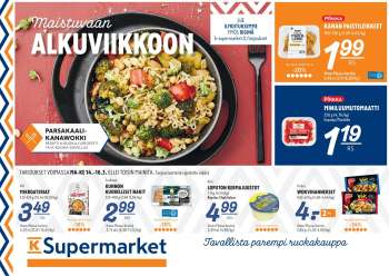 K-Supermarket tarjoukset  - 14.03.2022 - 16.03.2022.