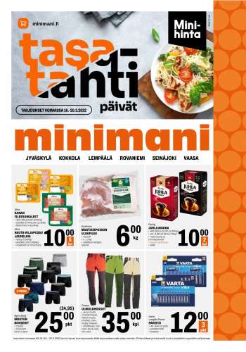 Minimani tarjoukset  - 16.03.2022 - 20.03.2022.