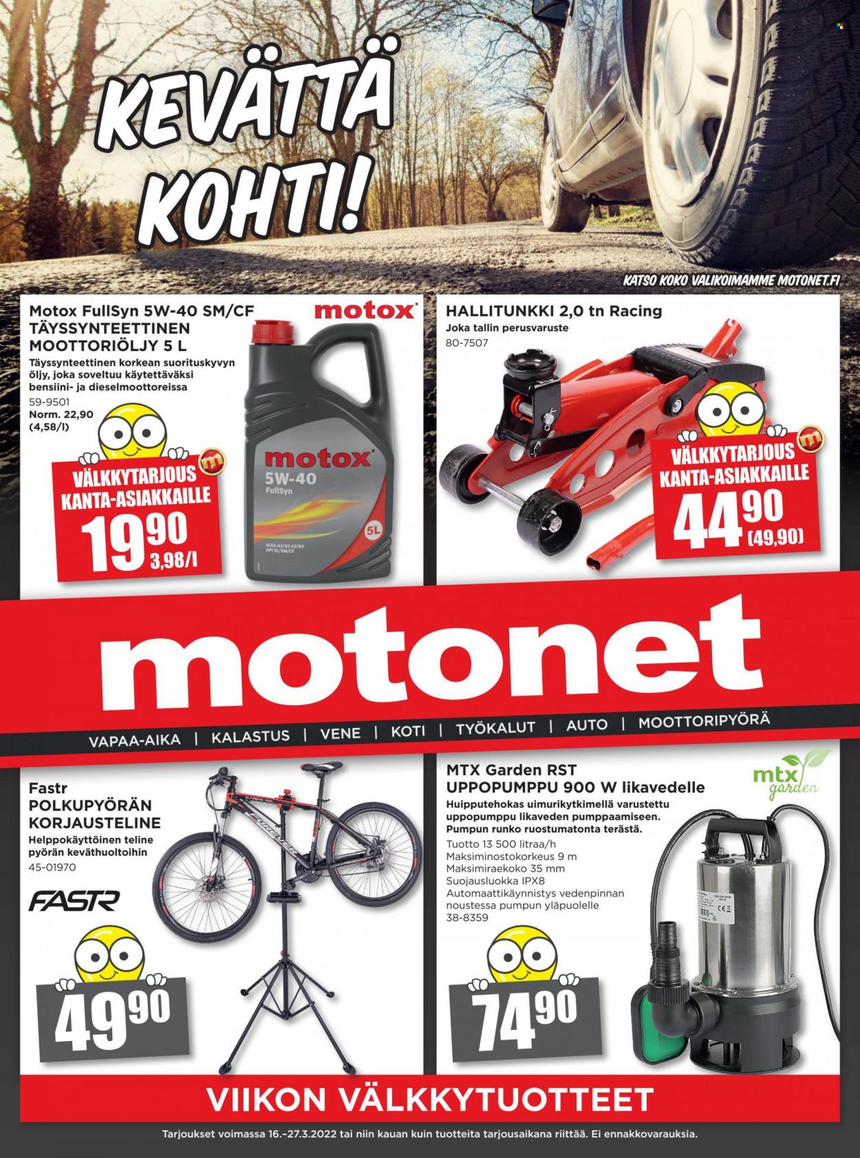 Motonet tarjoukset - 16.03.2022 - 27.03.2022. Sivu 1