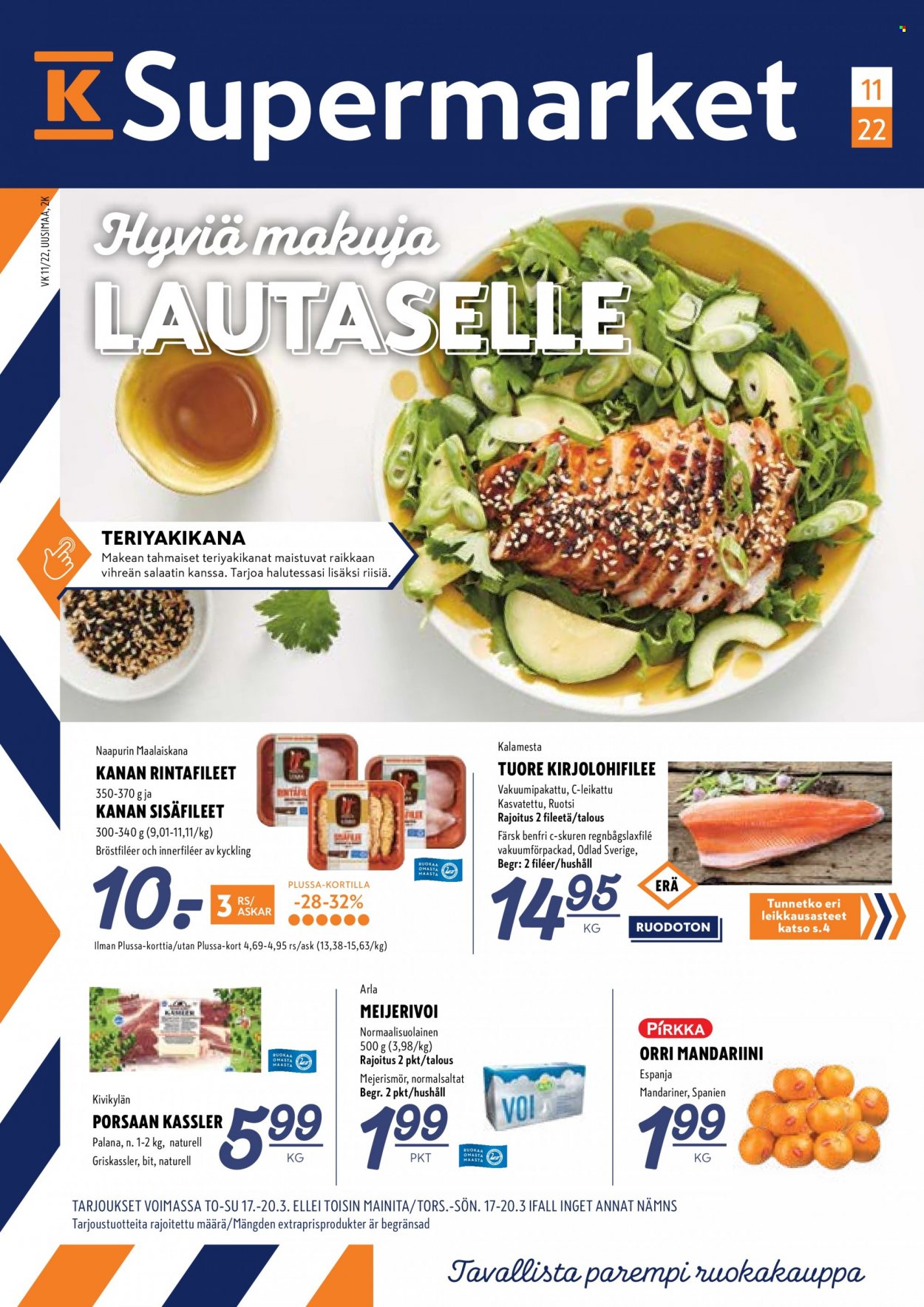 K-Supermarket tarjoukset - 17.03.2022 - 20.03.2022. Sivu 1