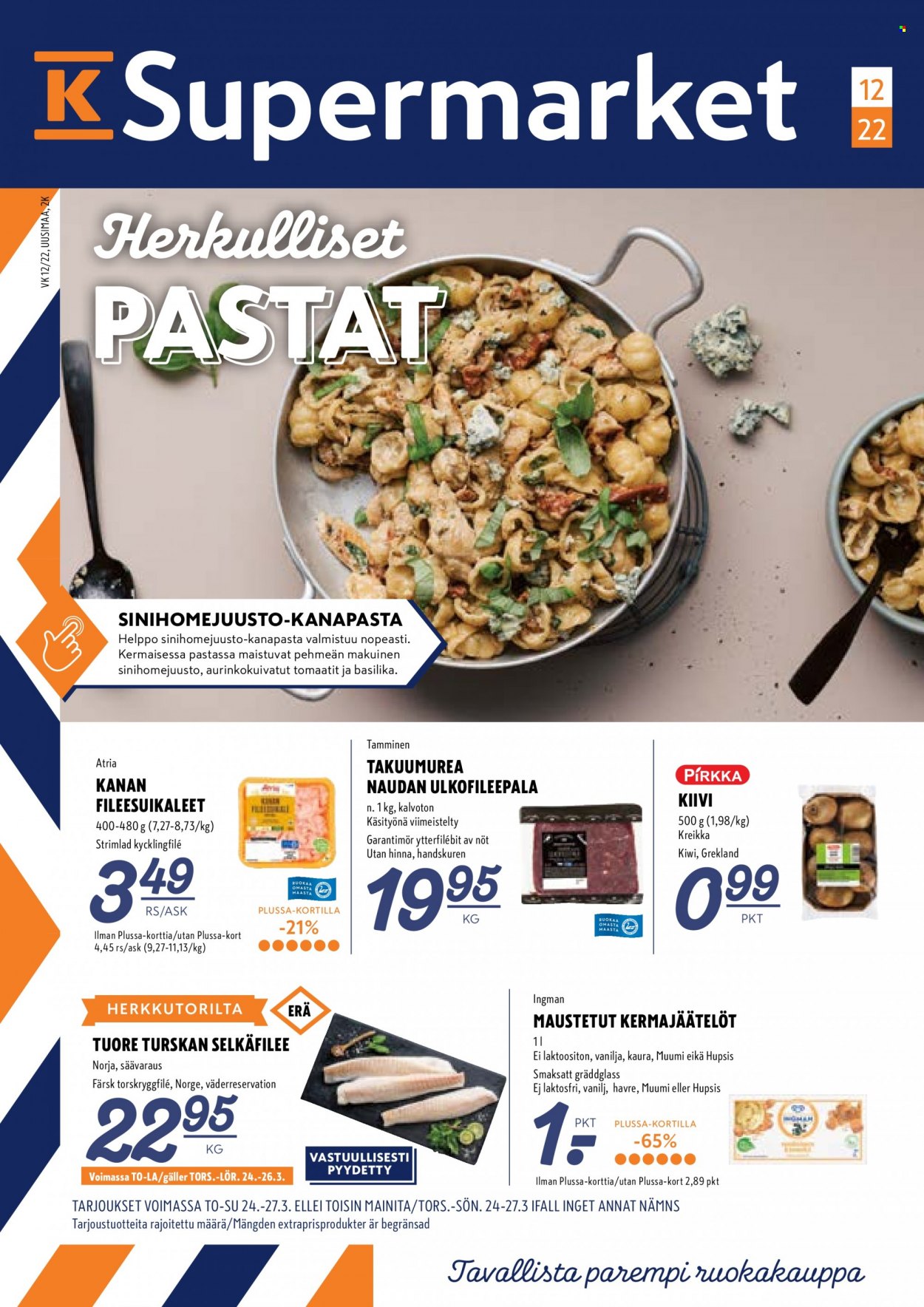 K-Supermarket tarjoukset - 24.03.2022 - 27.03.2022. Sivu 1