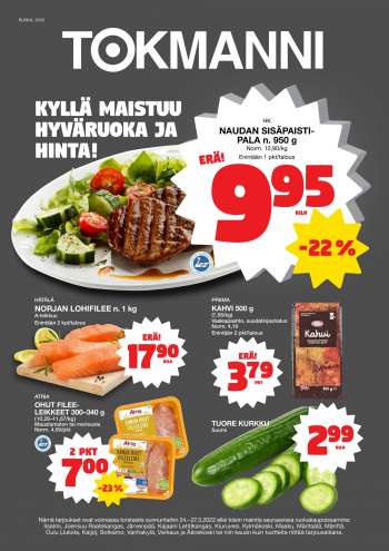 Tokmanni tarjoukset  - 24.03.2022 - 27.03.2022.