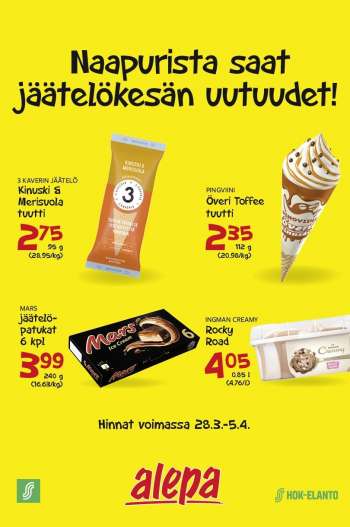 Alepa tarjoukset  - 28.03.2022 - 05.04.2022.