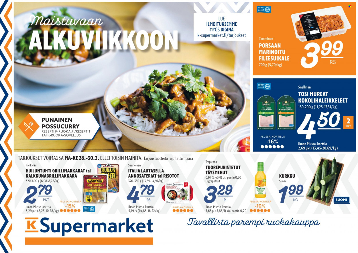 K-Supermarket tarjoukset - 28.03.2022 - 30.03.2022. Sivu 1