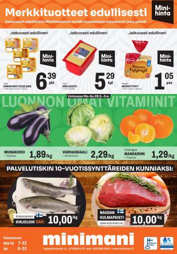 Minimani tarjoukset  - 28.03.2022 - 03.04.2022.