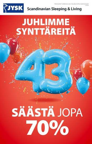 JYSK tarjoukset  - 28.03.2022 - 03.04.2022.