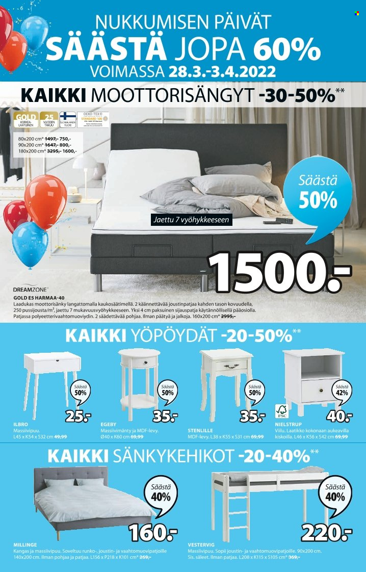 JYSK tarjoukset - 28.03.2022 - 03.04.2022. Sivu 6