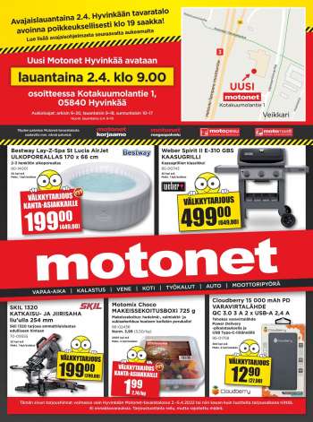 Motonet tarjoukset  - 02.04.2022 - 05.04.2022.