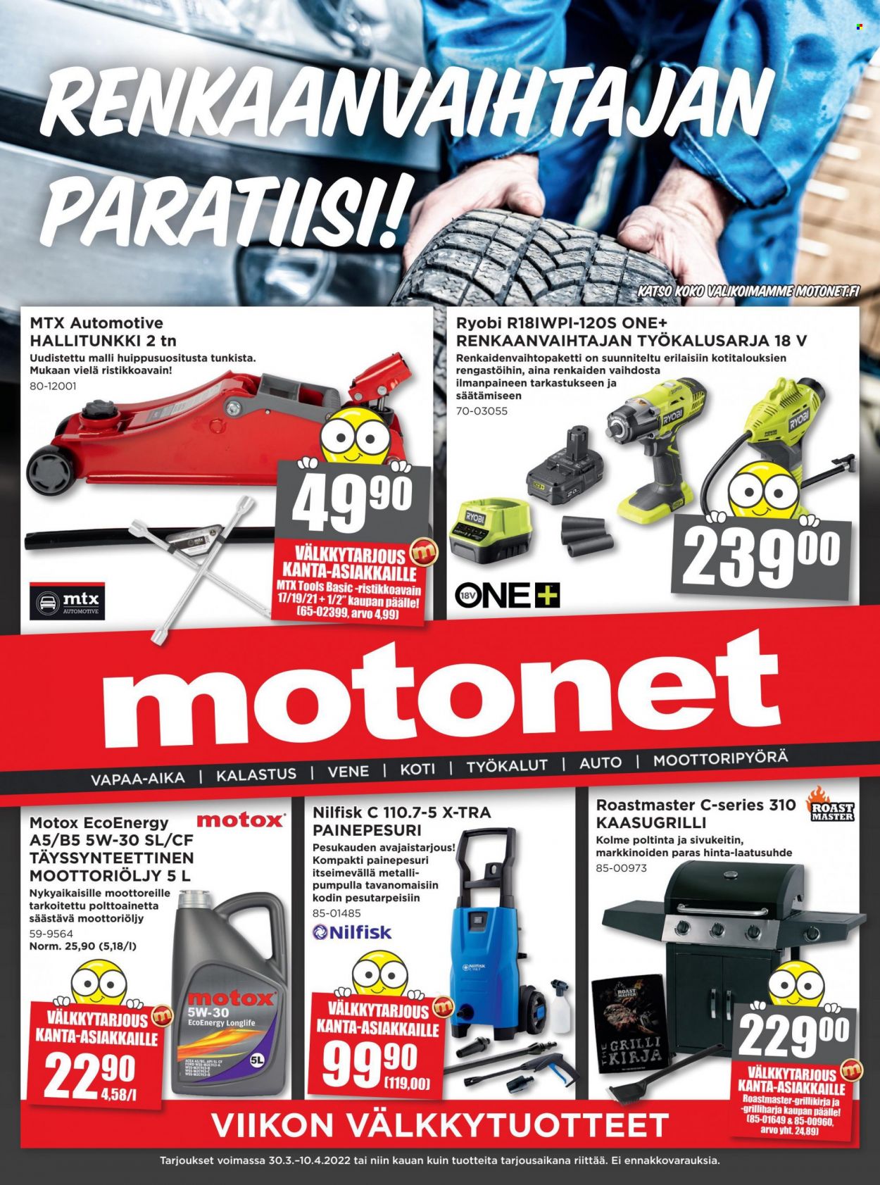 Motonet tarjoukset - 30.03.2022 - 10.04.2022. Sivu 1