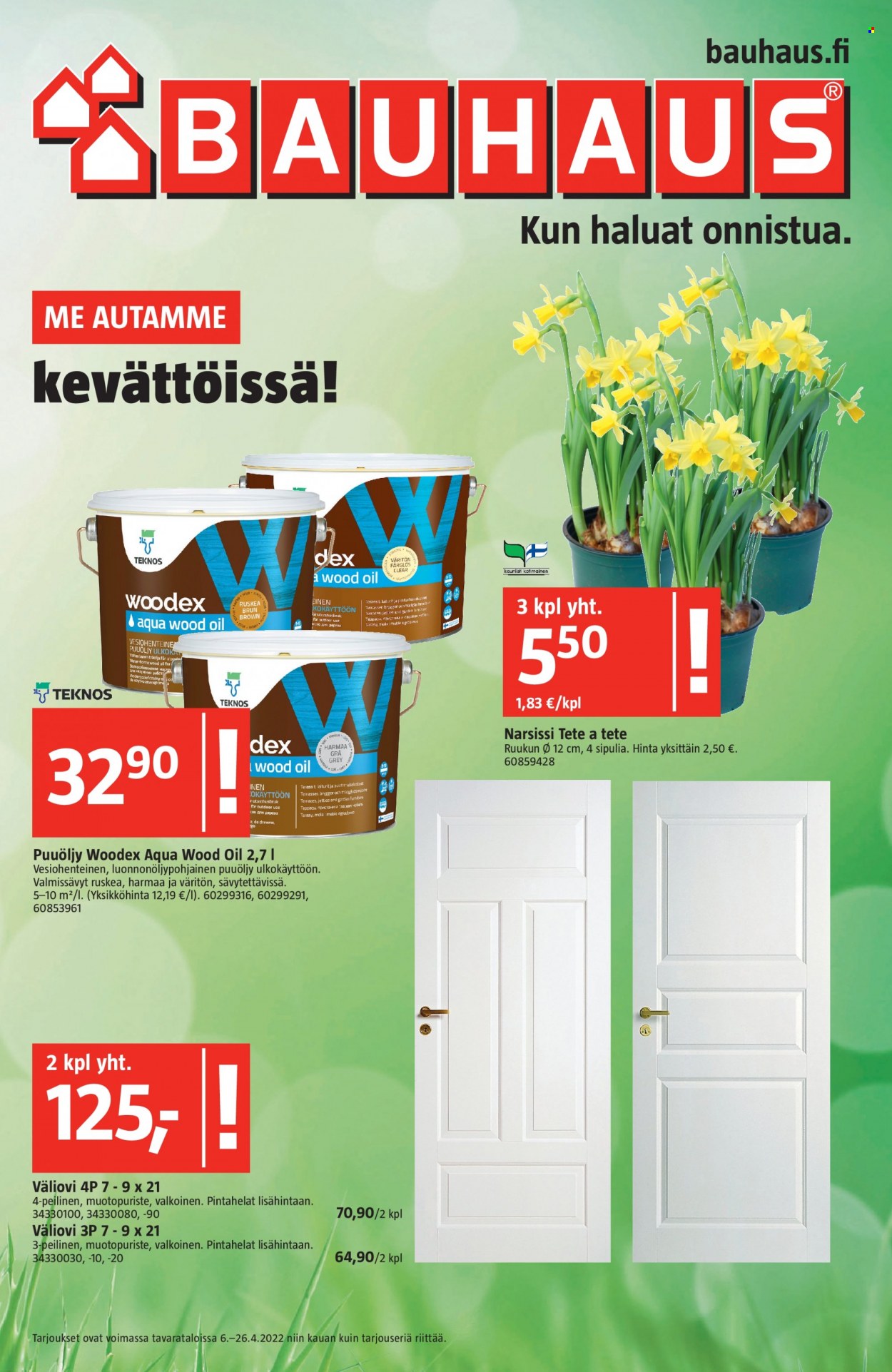Bauhaus tarjoukset - 06.04.2022 - 26.04.2022. Sivu 1
