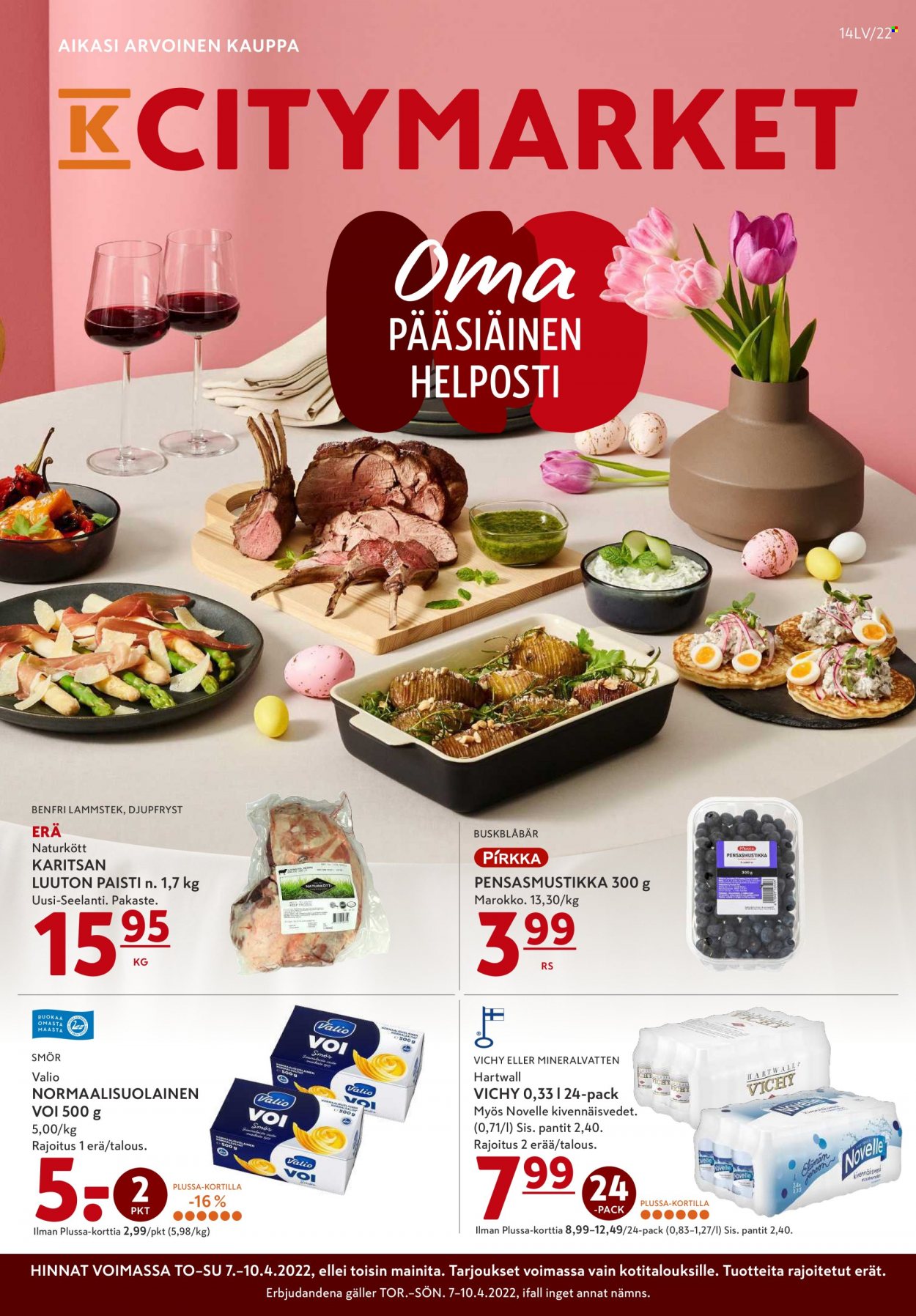 K-citymarket tarjoukset - 07.04.2022 - 10.04.2022. Sivu 1