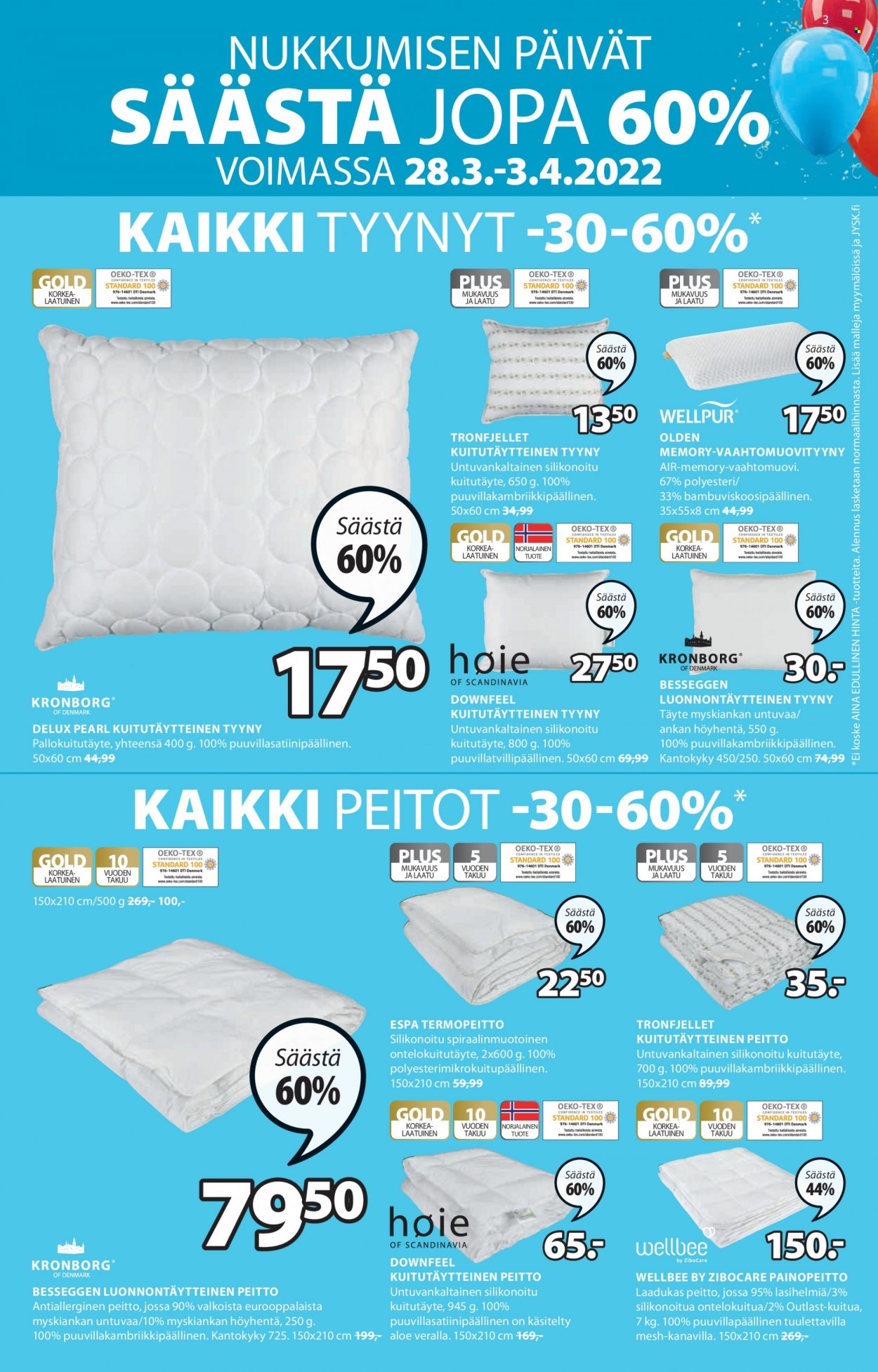 JYSK tarjoukset - 28.03.2022 - 10.04.2022. Sivu 3