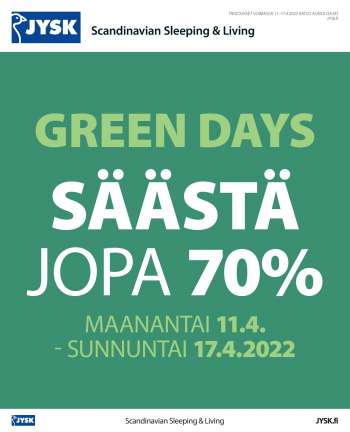 JYSK tarjoukset  - 11.04.2022 - 17.04.2022.