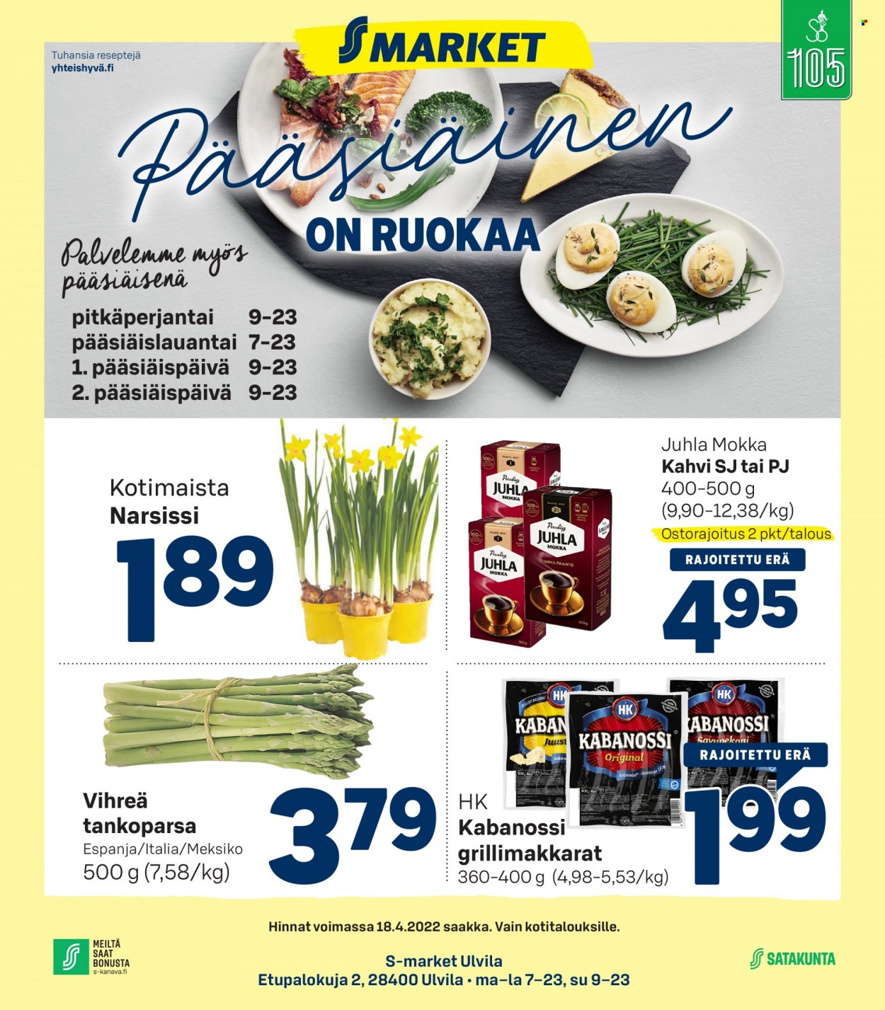 S-market tarjoukset - 14.04.2022 - 18.04.2022. Sivu 1