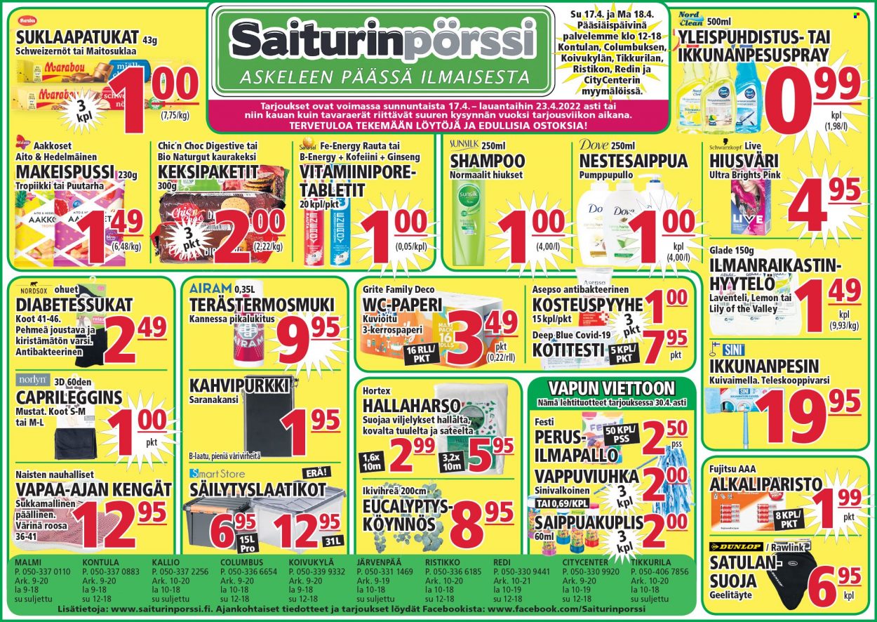 Saiturinpörssi tarjoukset - 17.04.2022 - 23.04.2022. Sivu 1