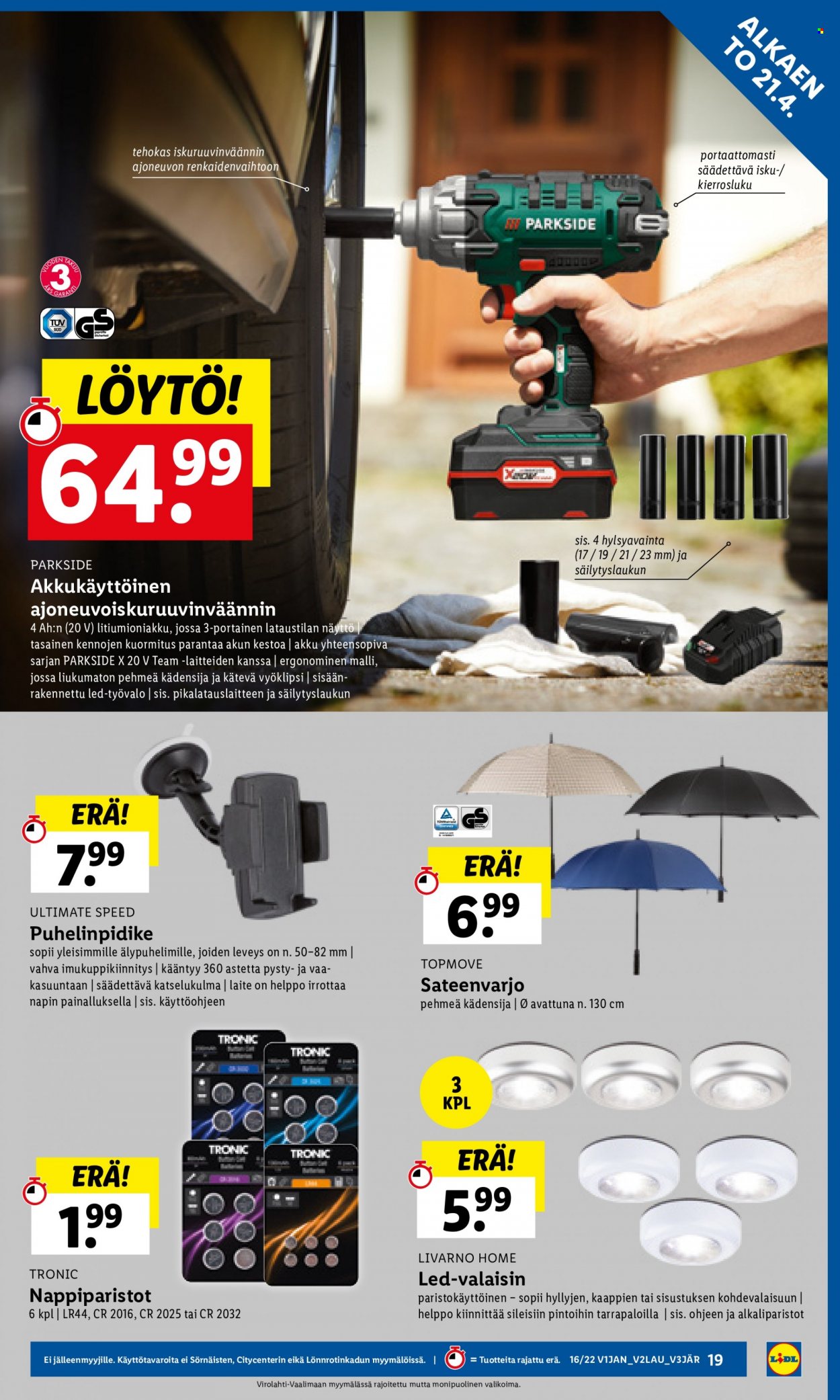 Lidl tarjoukset - 21.04.2022 - 27.04.2022. Sivu 19
