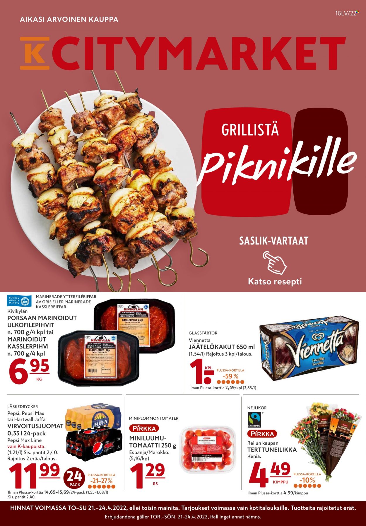 K-citymarket tarjoukset - 21.04.2022 - 24.04.2022. Sivu 1