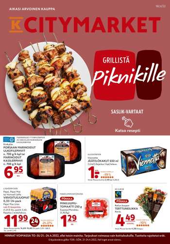 K-citymarket tarjoukset  - 21.04.2022 - 24.04.2022.