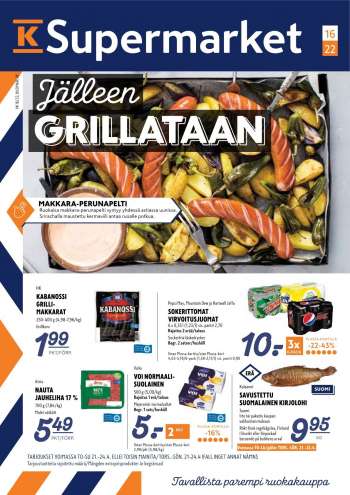 K-Supermarket tarjoukset  - 21.04.2022 - 24.04.2022.