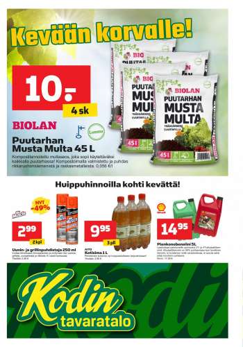 Kodintavaratalo tarjoukset  - 18.04.2022 - 27.04.2022.