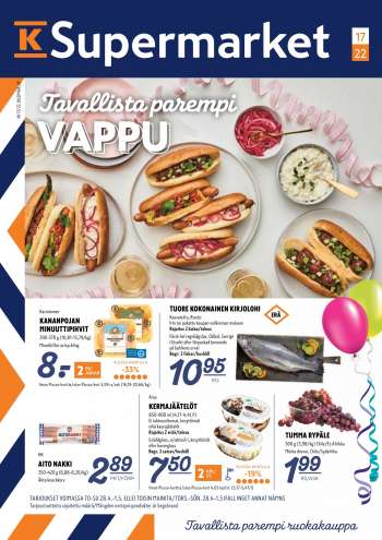 K-Supermarket tarjoukset  - 28.04.2022 - 01.05.2022.