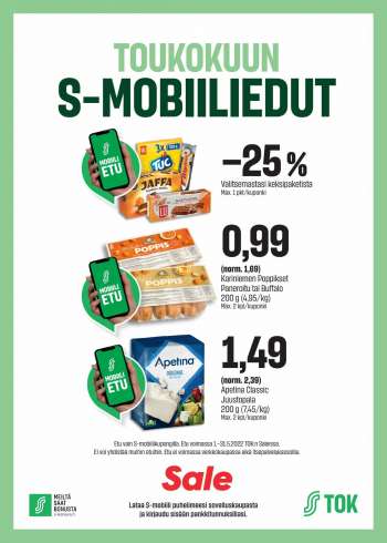 Sale tarjoukset  - 01.05.2022 - 31.05.2022.