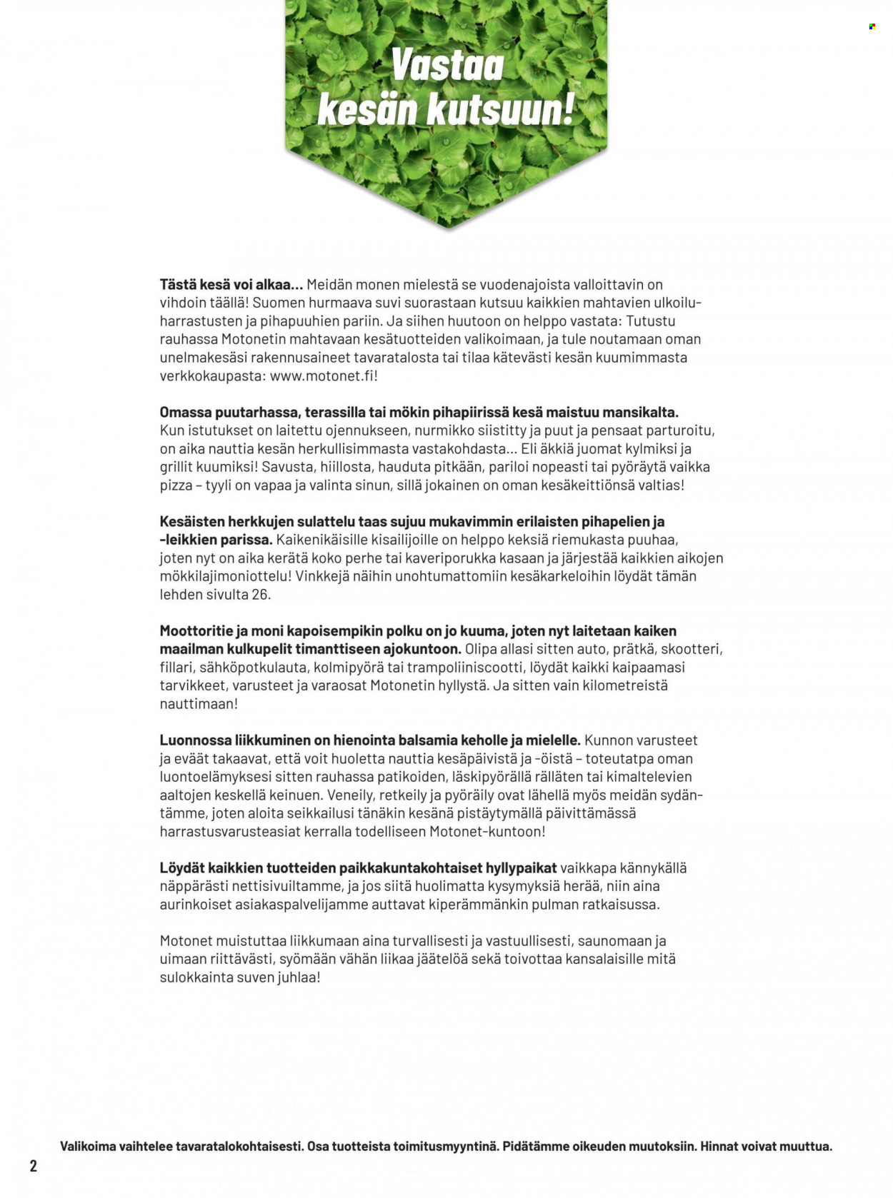 Motonet tarjoukset. Sivu 2
