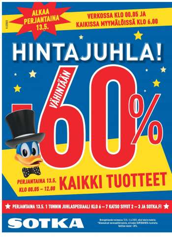 Sotka tarjoukset  - 13.05.2022 - 01.06.2022.