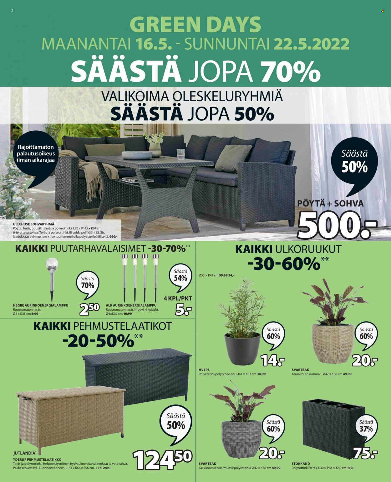 JYSK tarjoukset - 16.05.2022 - 22.05.2022. Sivu 2