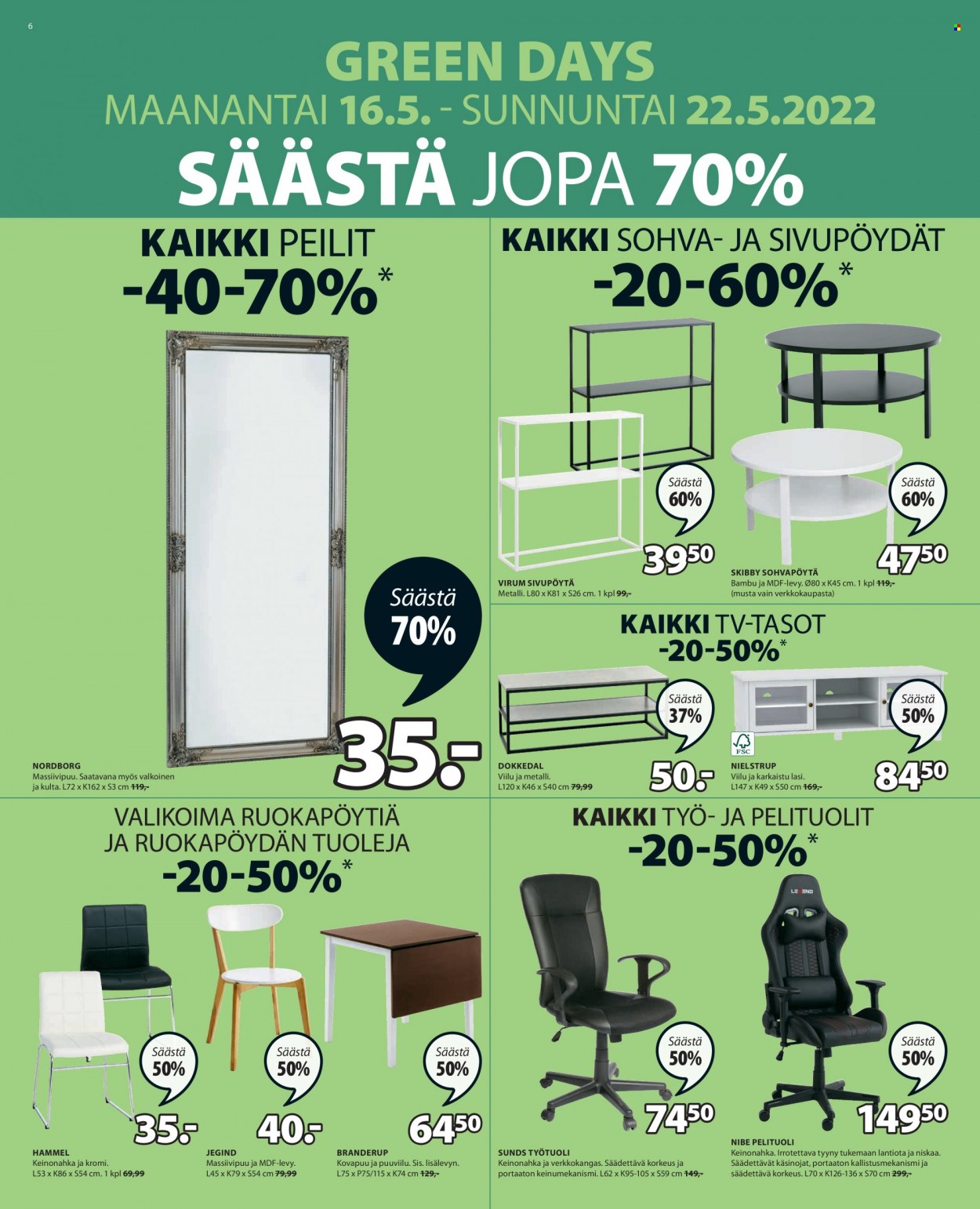 JYSK tarjoukset - 16.05.2022 - 22.05.2022. Sivu 6