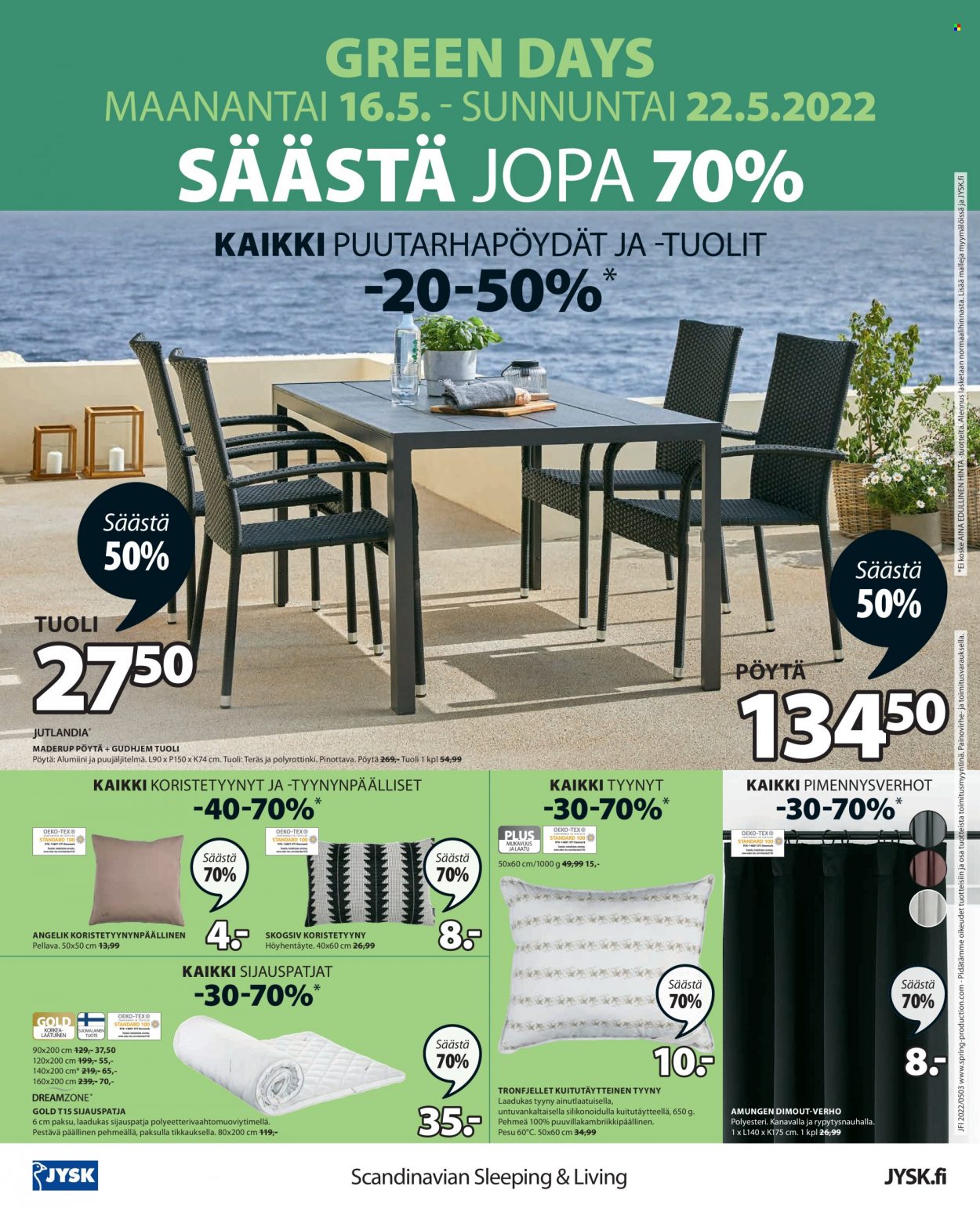 JYSK tarjoukset - 16.05.2022 - 22.05.2022. Sivu 8