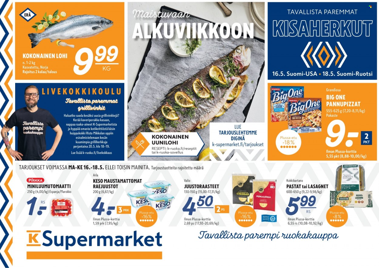 K-Supermarket tarjoukset - 16.05.2022 - 18.05.2022. Sivu 1