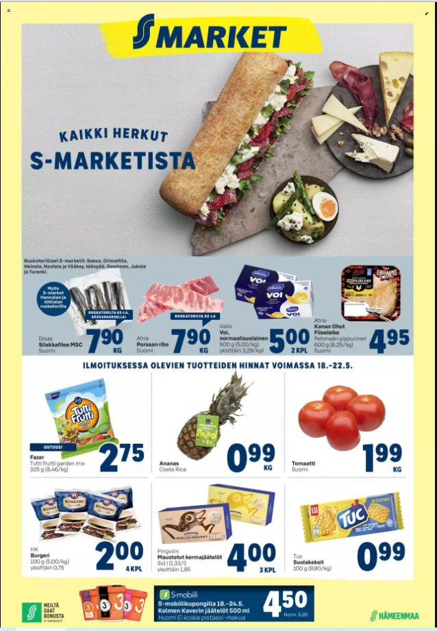 S-market tarjoukset - 18.05.2022 - 22.05.2022. Sivu 1