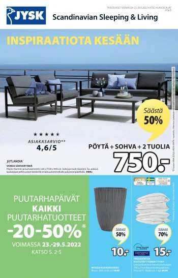 JYSK tarjoukset  - 23.05.2022 - 29.05.2022.