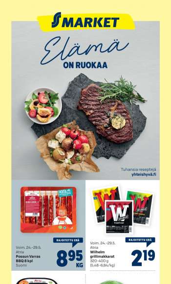 S-market tarjoukset  - 24.05.2022 - 29.05.2022.
