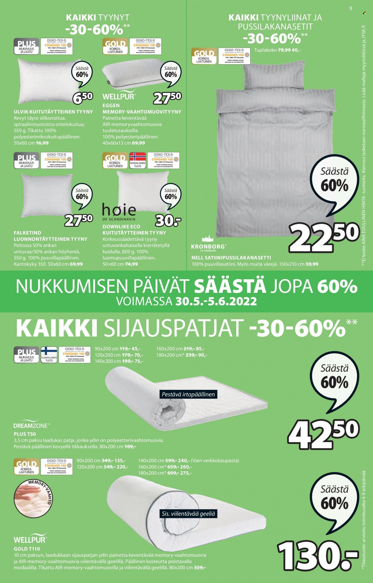 JYSK tarjoukset - 30.05.2022 - 05.06.2022. Sivu 9