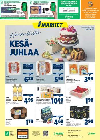 S-market tarjoukset  - 01.06.2022 - 05.06.2022.