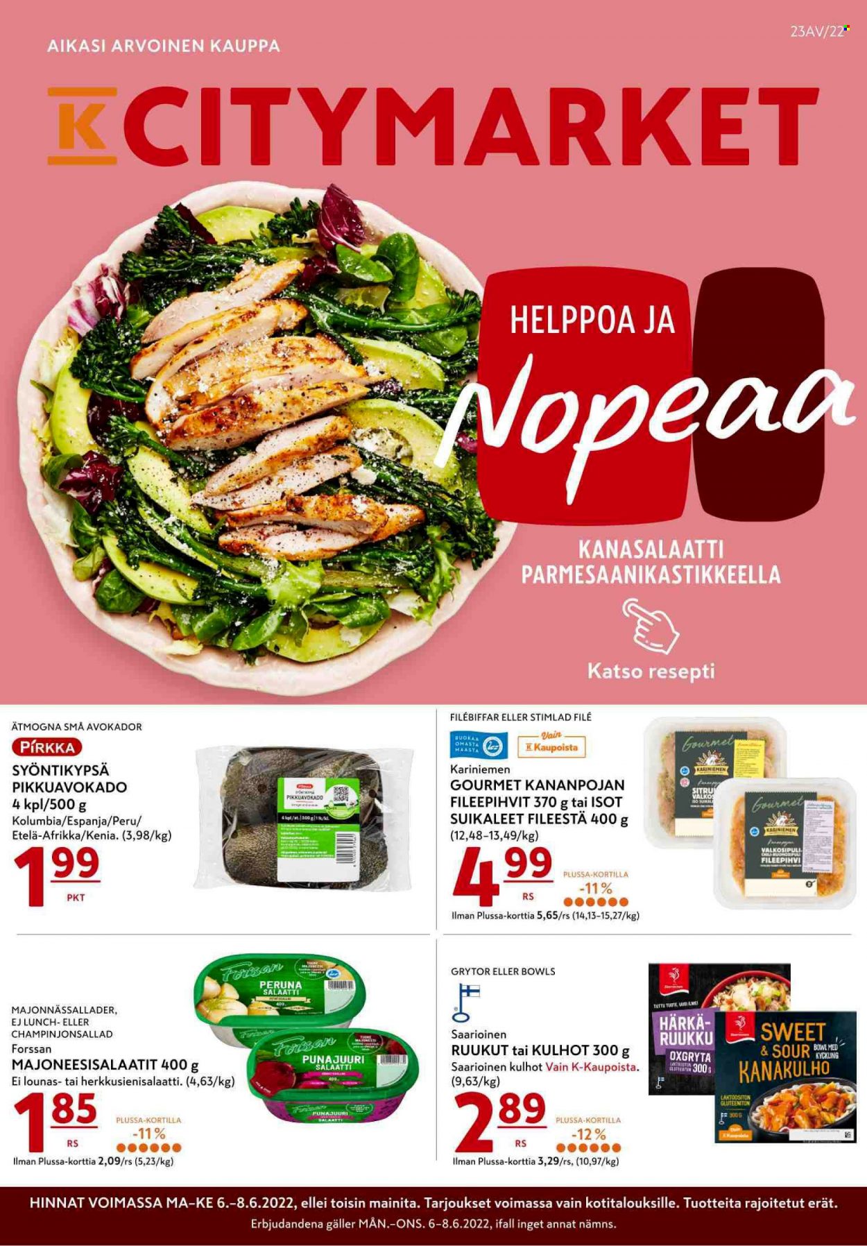 K-citymarket tarjoukset - 06.06.2022 - 08.06.2022. Sivu 1