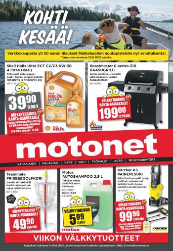 Motonet tarjoukset  - 08.06.2022 - 19.06.2022.