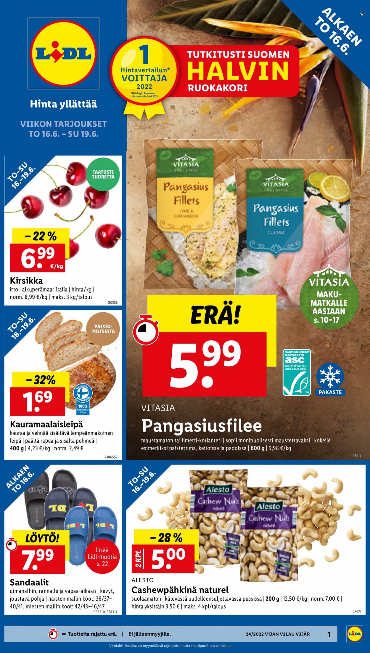 Lidl tarjoukset - 16.06.2022 - 19.06.2022. Sivu 1