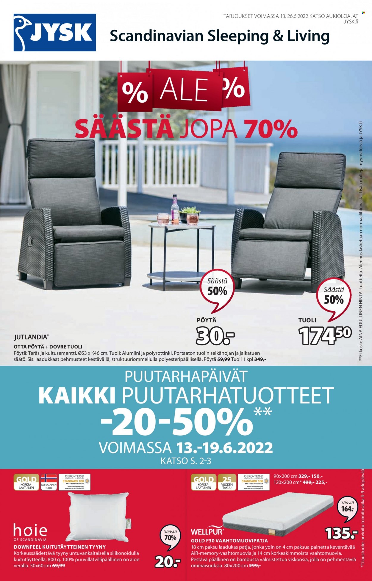JYSK tarjoukset - 13.06.2022 - 26.06.2022. Sivu 1