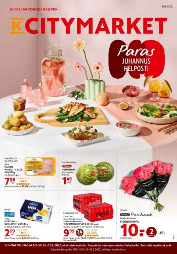 K-citymarket tarjoukset  - 16.06.2022 - 19.06.2022.