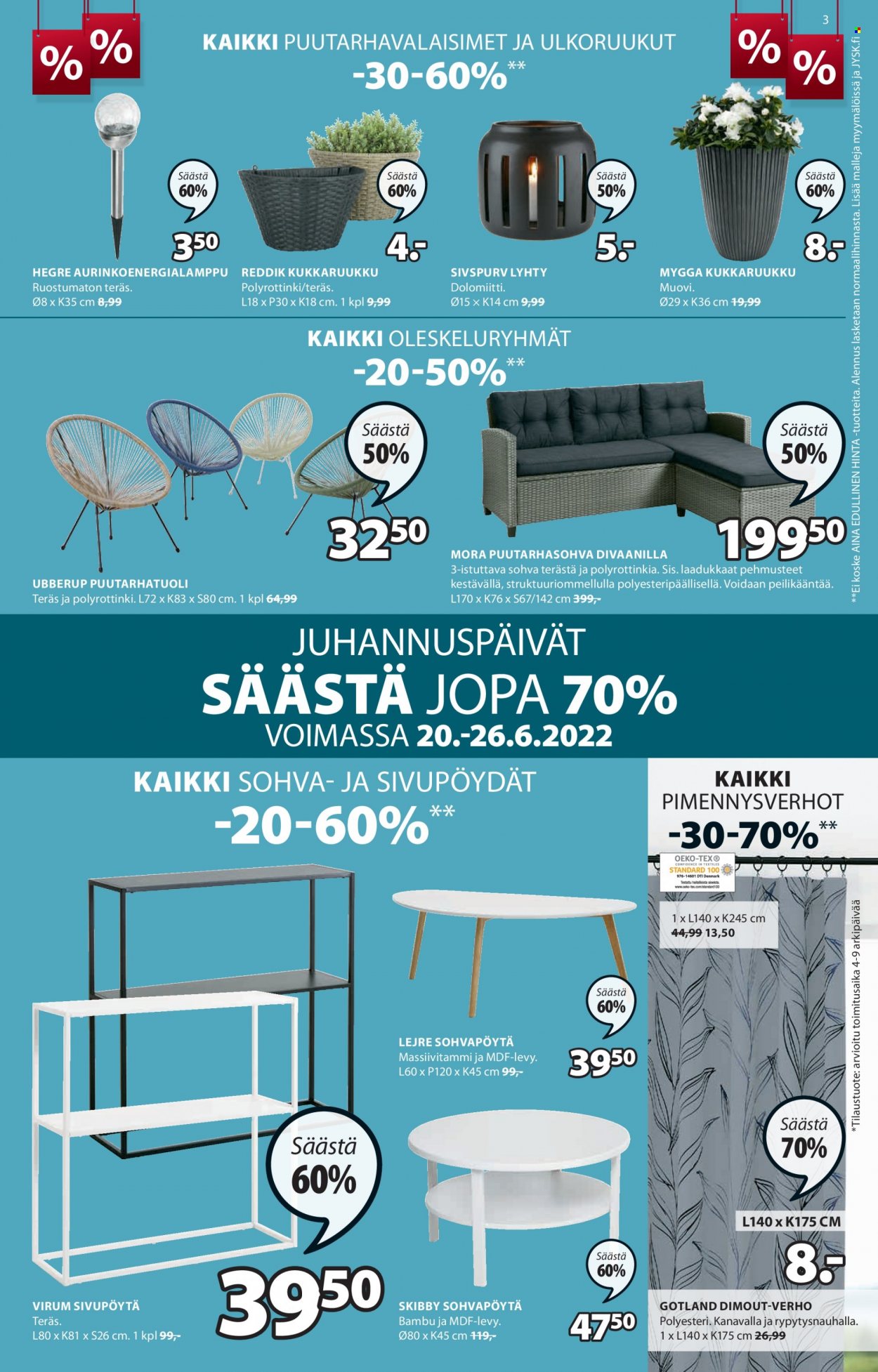JYSK tarjoukset - 20.06.2022 - 26.06.2022. Sivu 3
