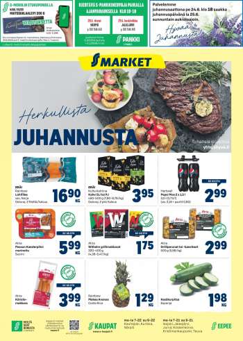 S-market tarjoukset  - 22.06.2022 - 26.06.2022.
