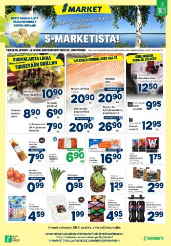 S-market tarjoukset  - 22.06.2022 - 26.06.2022.