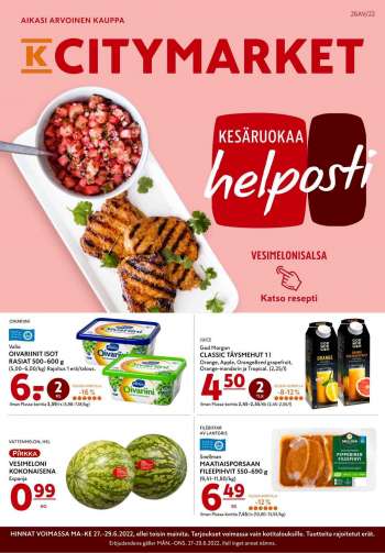 K-citymarket tarjoukset  - 27.06.2022 - 29.06.2022.