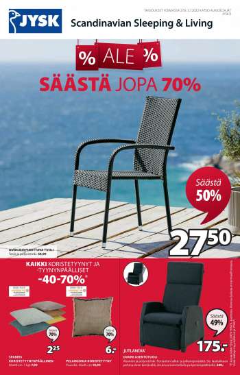 JYSK tarjoukset  - 27.06.2022 - 03.07.2022.