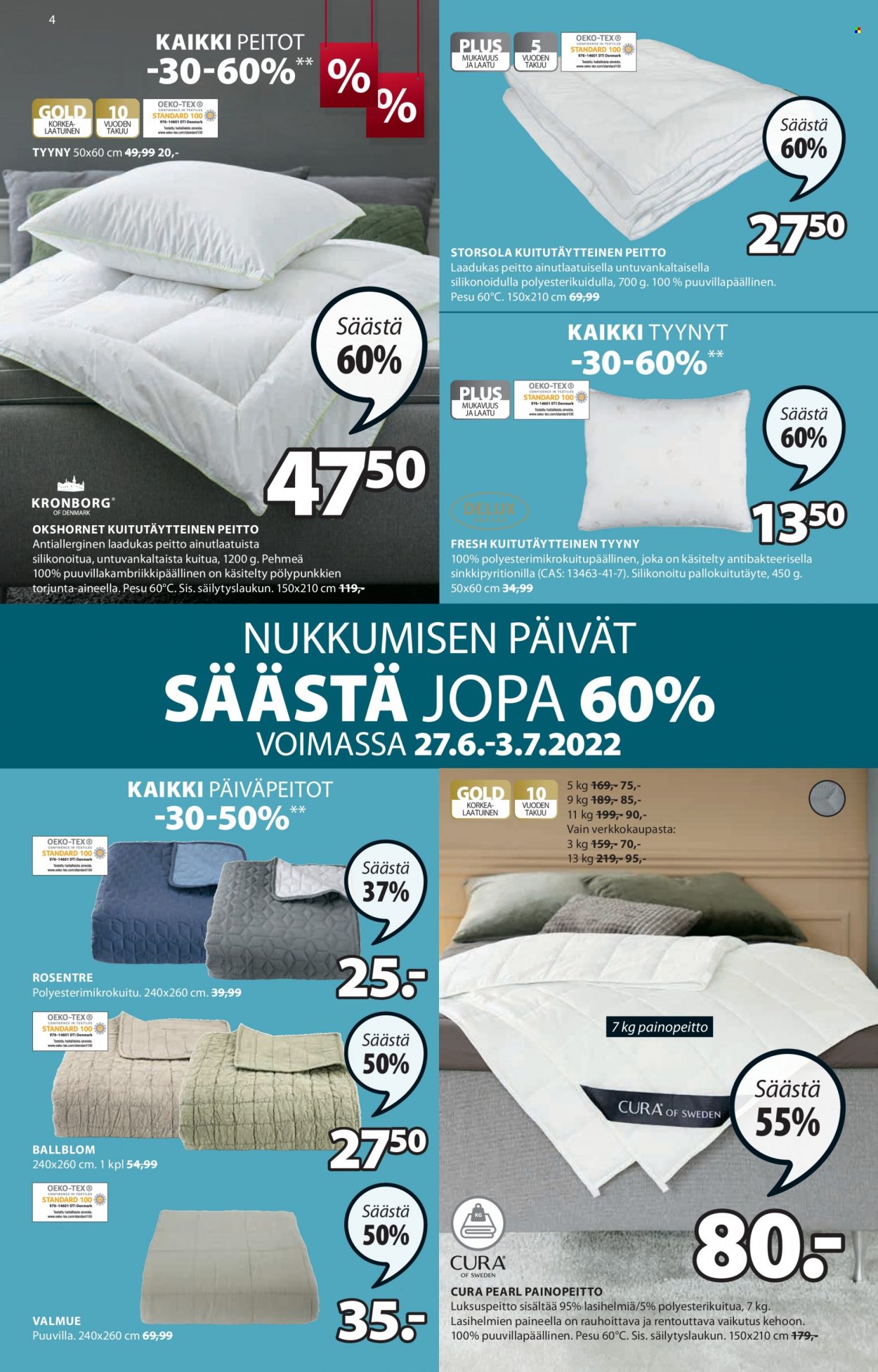 JYSK tarjoukset - 27.06.2022 - 03.07.2022. Sivu 4