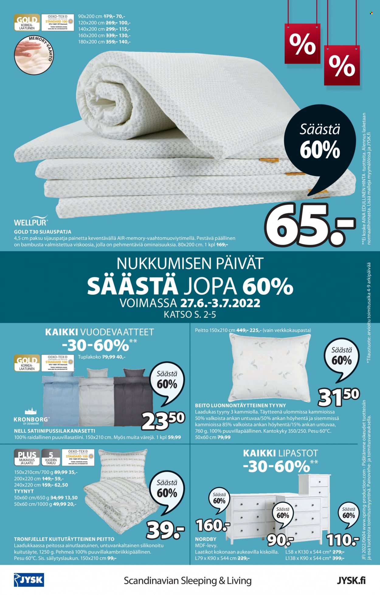 JYSK tarjoukset - 27.06.2022 - 03.07.2022. Sivu 16